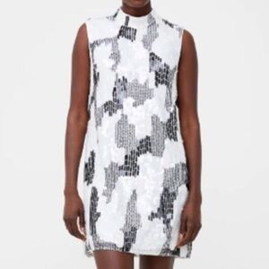French Connection Monochrome Sequin Mini Dress